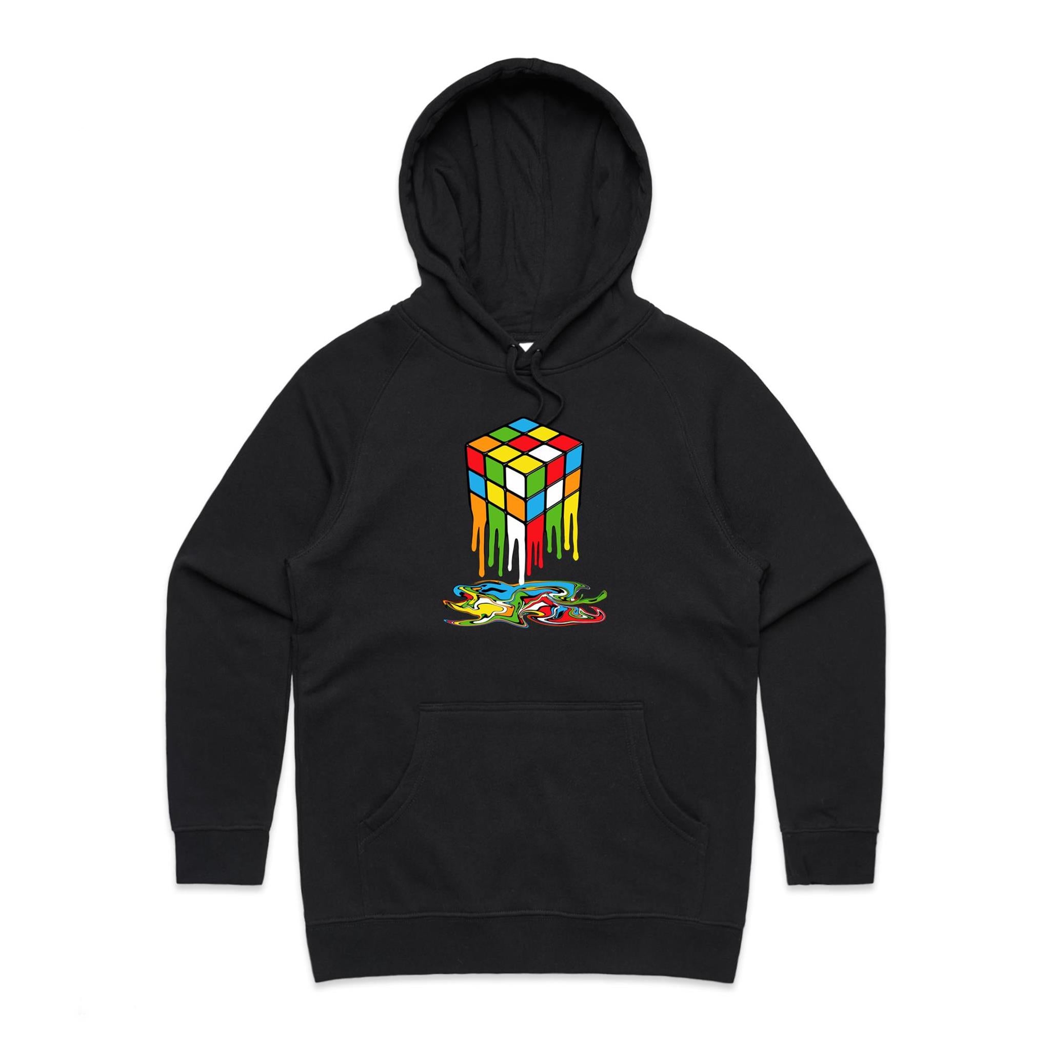 Melting Cube - Womens Hoodie Black Womens Hoodie Games Printed In Australia