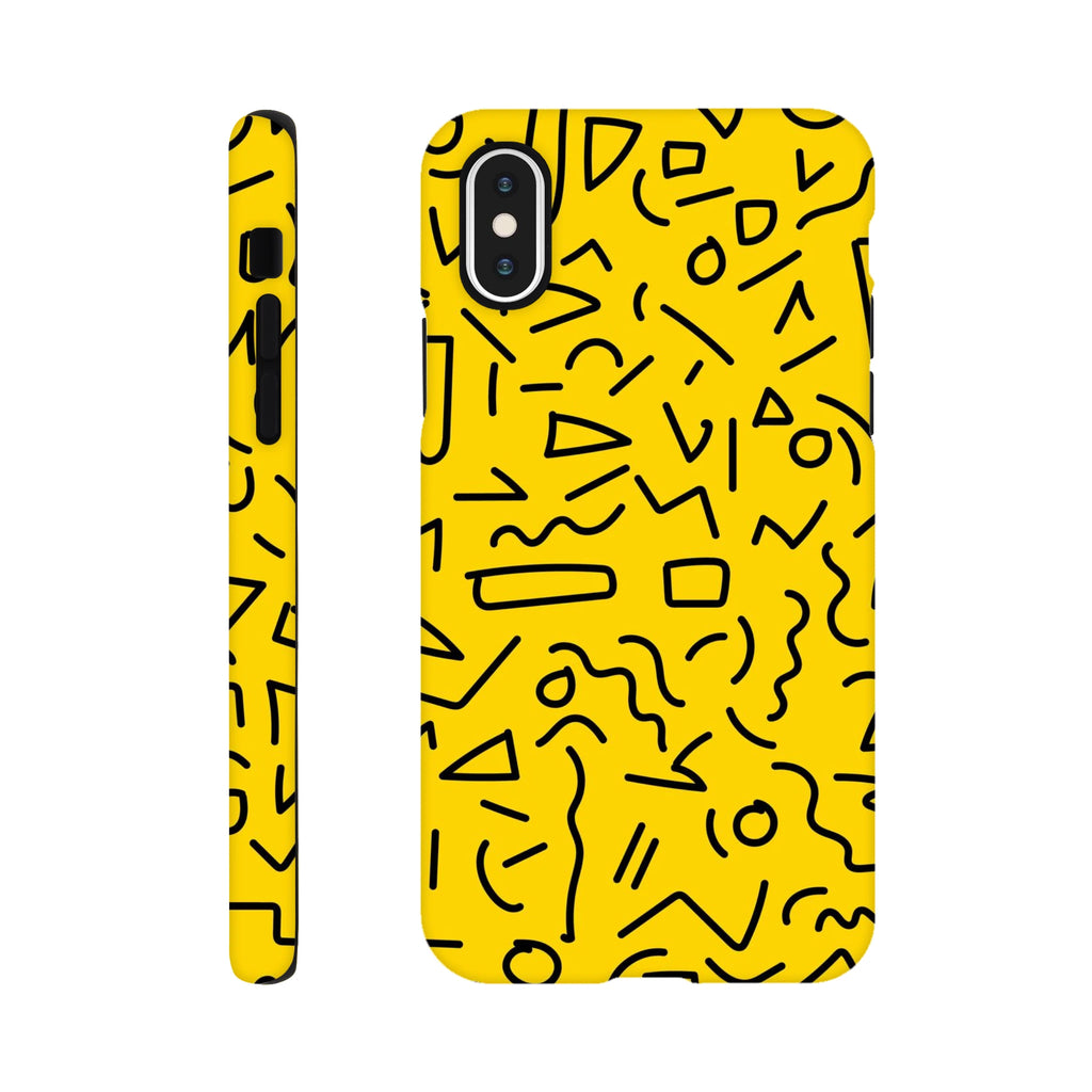 Yellow Black Graphic Squiggle - Apple iPhone Tough case iPhone Tough Case Globally Fulfilled Retro