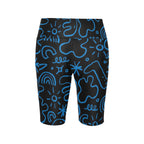 Blue Squiggle Women's Bike Shorts With Side Pockets Women's Bike Shorts Printed Offshore