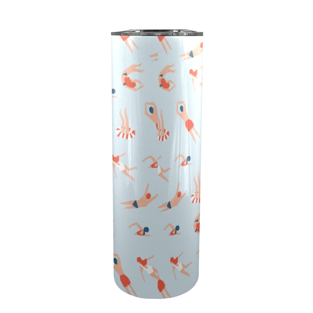 Summer Swim - 20oz Tall Skinny Tumbler with Lid and Straw