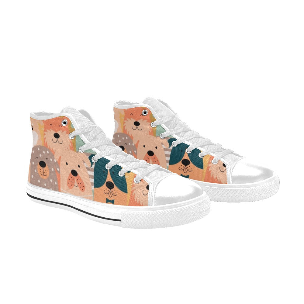 Lots Of Dogs - Kids High Top Canvas Shoes