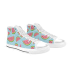 Pink Watermelon Kids High Top Canvas Shoes