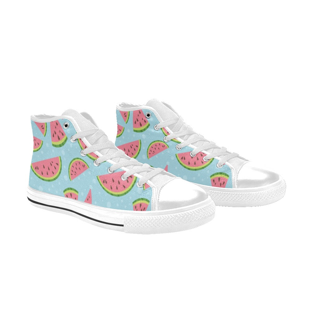 Pink Watermelon Kids High Top Canvas Shoes