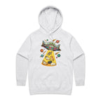 UFO Cat Abduction Women's AS Colour Hoodie White Marle Womens Hoodie animal Printed In Australia Sci Fi