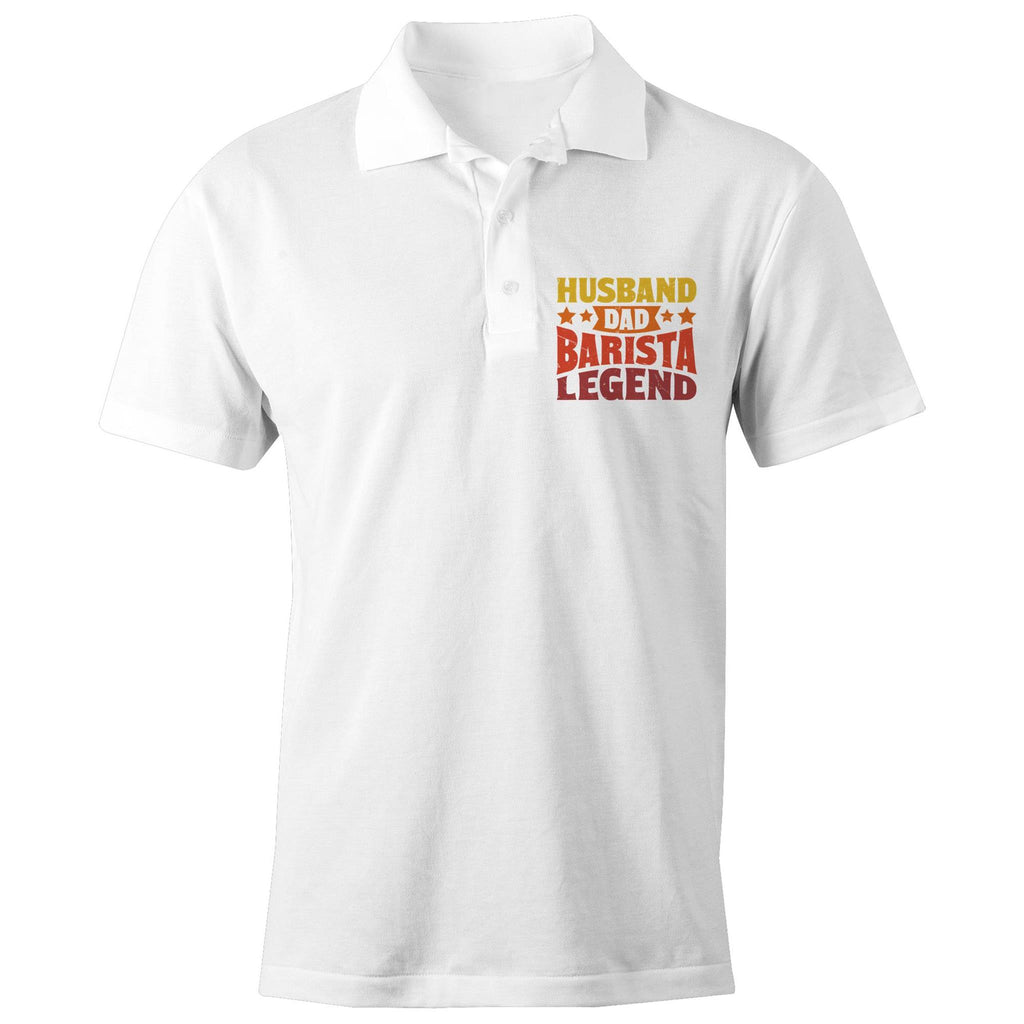 Husband Dad Barista Legend AS Colour Chad Polo Shirt