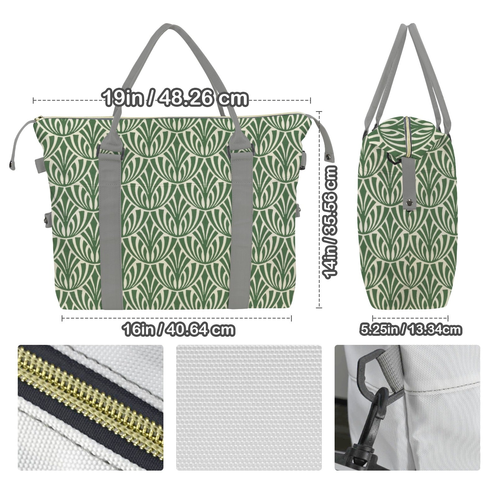 Green Pattern Duffle Bag-Simple (Model 1715) Duffle Bag-Simple (1715)