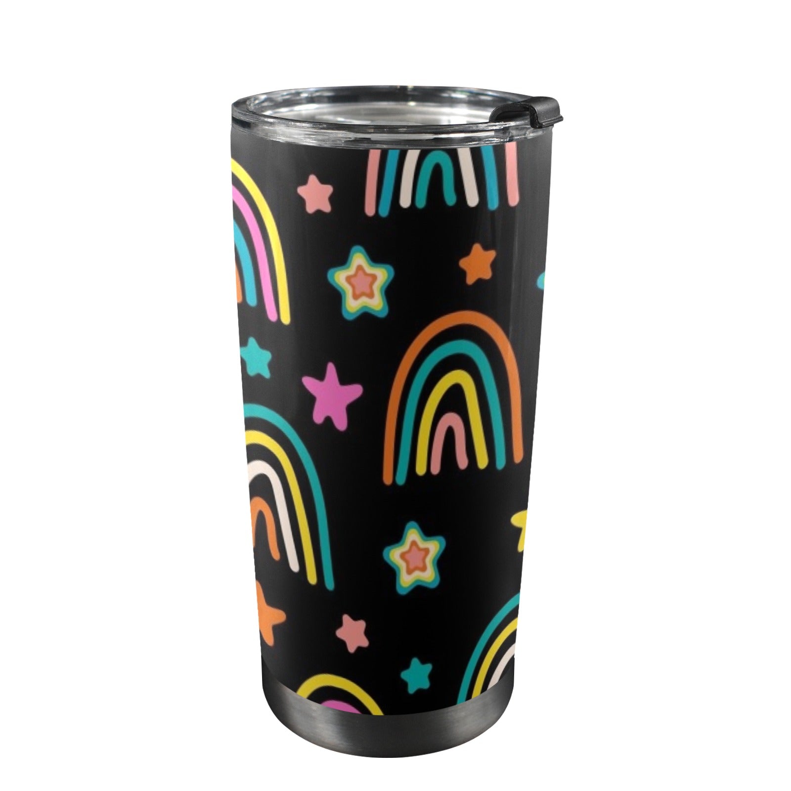 Rainbows - 20oz Mobile Tumbler with Lid (Black Lock) One Size 20oz Travel Mug Printed Offshore