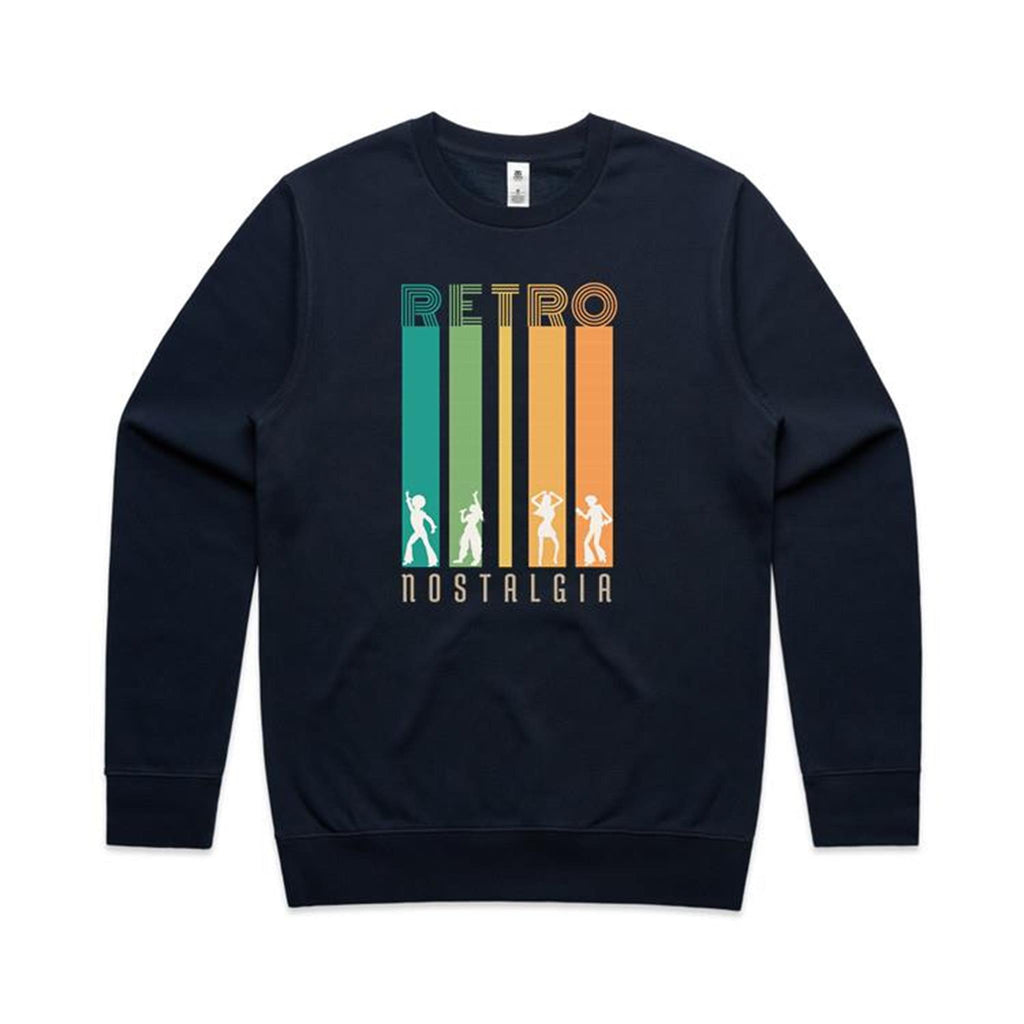 Retro Nostalgia - AS Colour Stencil Crew Sweatshirt Navy Sweatshirt Printed In Australia Retro