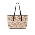 Peace And Love PU Leather Tote Bag Large One Size Leather Tote Bag-Large Love Printed Offshore Retro