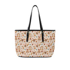 Peace And Love PU Leather Tote Bag Large One Size Leather Tote Bag-Large Love Printed Offshore Retro