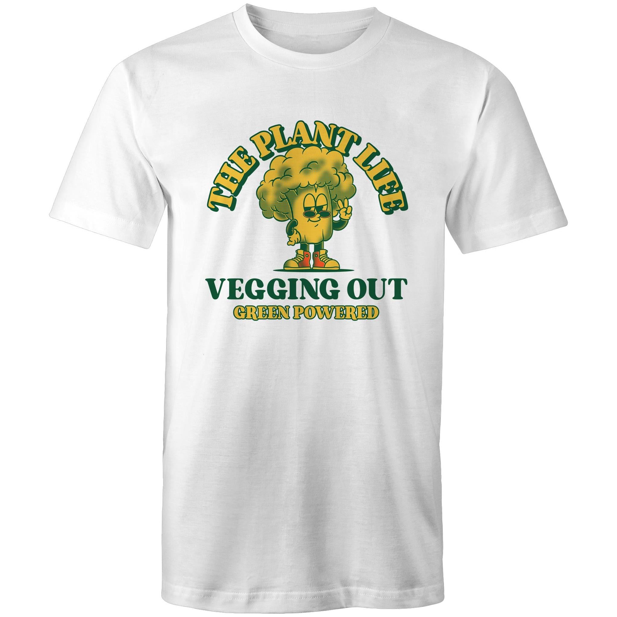 The Plant Life, Vegetarian - Mens T-Shirt White Mens T-shirt Plants Printed In Australia