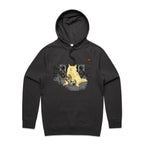 Cat Bass Player - Mens Hoodie Coal Mens Hoodie animal Music Printed In Australia