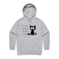 Frazzled Cat, It's Fine, I'm Fine, Everything Is Fine - Womens Hoodie Grey Marle Womens Hoodie animal Printed In Australia