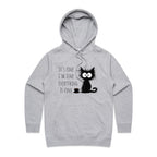 Frazzled Cat, It's Fine, I'm Fine, Everything Is Fine - Womens Hoodie Grey Marle Womens Hoodie animal Printed In Australia