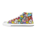 Happy Monsters Women's High Top Canvas Shoes US12 Womens Classic High Top Shoes Printed Offshore Sci Fi