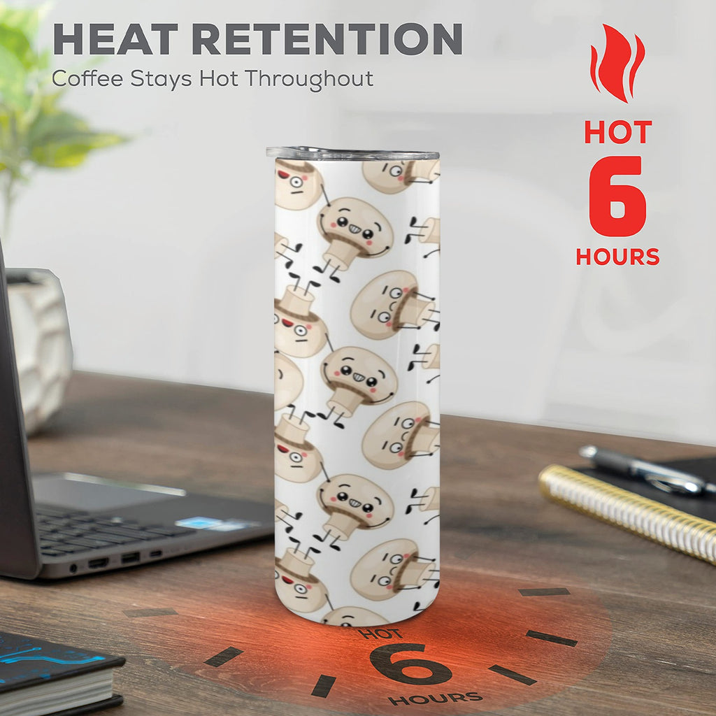 Cute Mushrooms 20oz Tall Skinny Tumbler with Lid and Straw