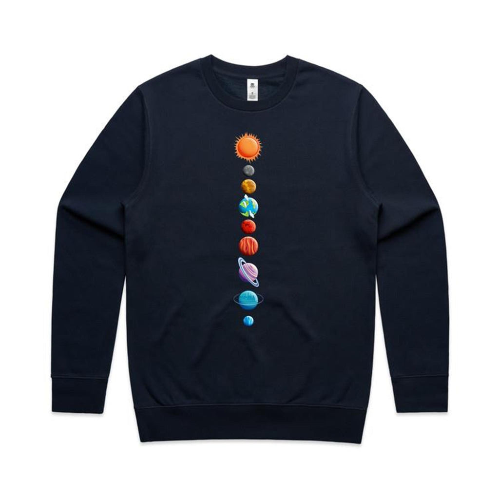 SweatshirtSolar System - AS Colour Stencil Crew Navy Sweatshirt Printed In Australia Space
