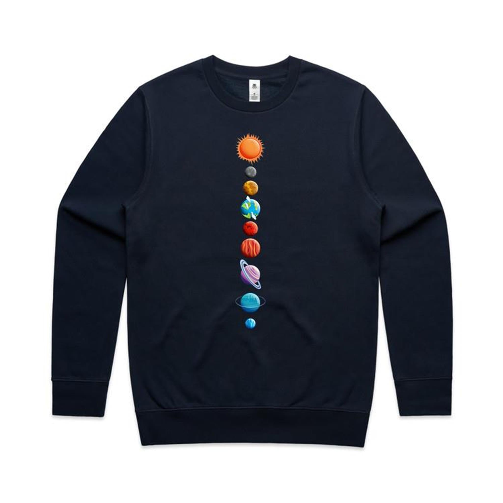 SweatshirtSolar System - AS Colour Stencil Crew Navy Sweatshirt Printed In Australia Space