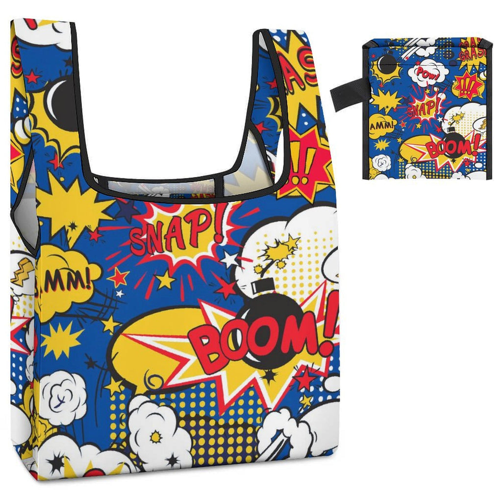 Comic Book Blue - Collapsible Shopping Bag