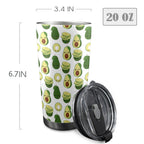 Cute Avocados - 20oz Mobile Tumbler with Lid (Black Lock) 20oz Travel Mug Food Printed Offshore