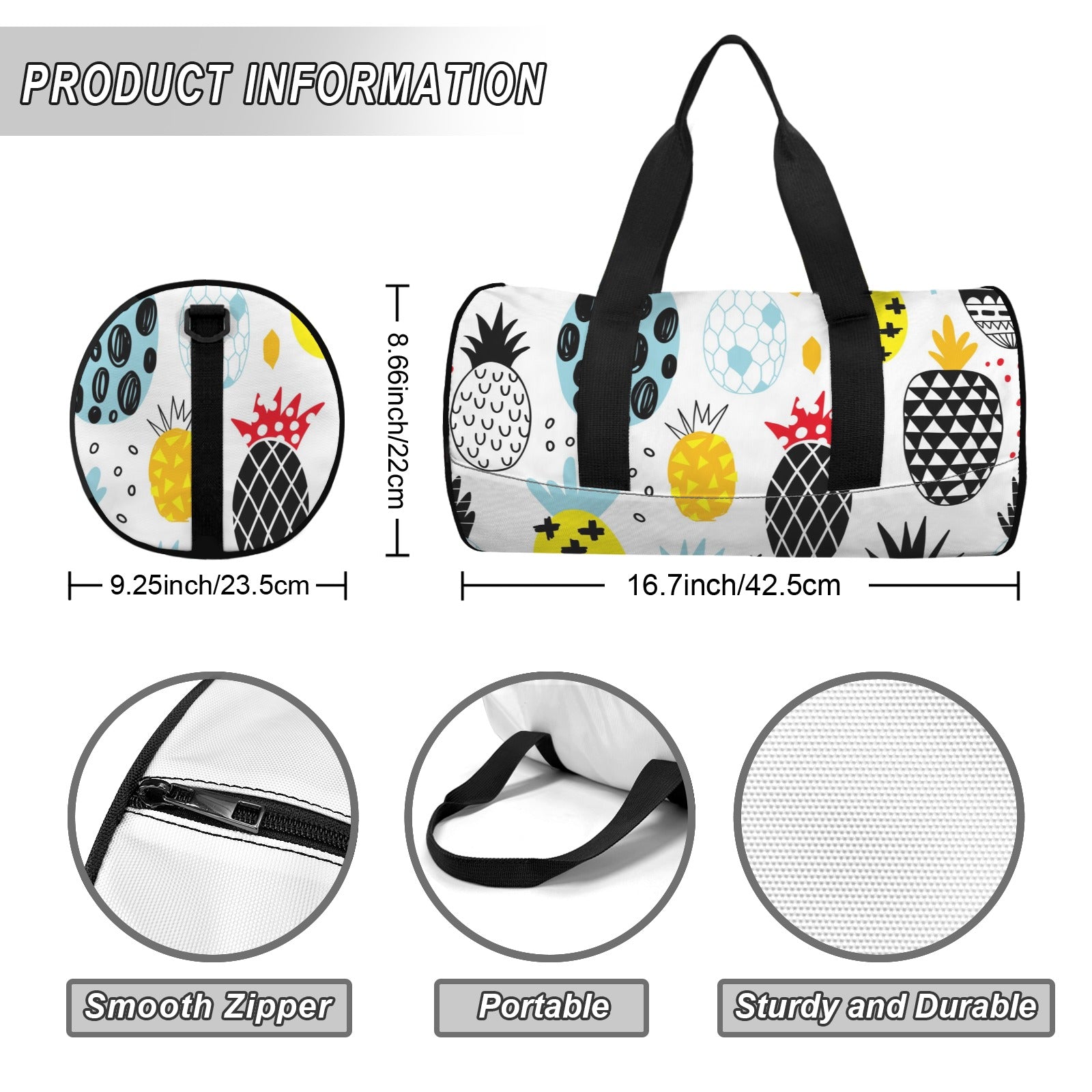Pineapple Drawings Duffle Bag Duffle Bag Printed Offshore