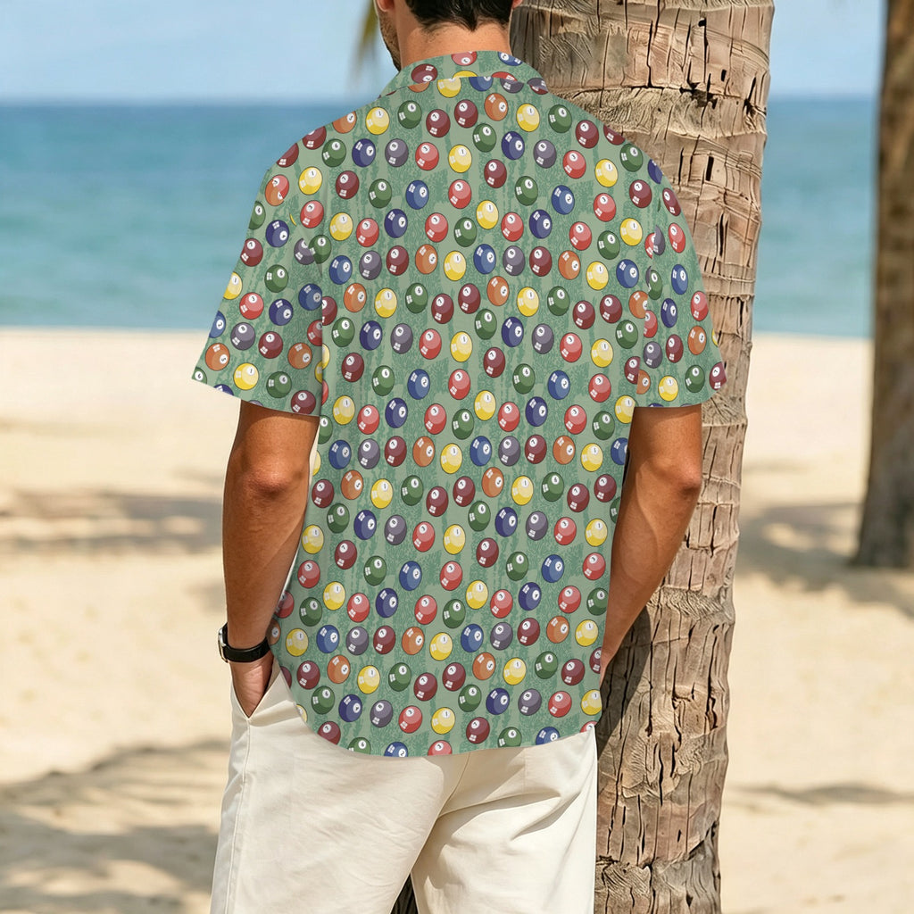 Pool Balls Men's Crinkle Hawaiian Shirt