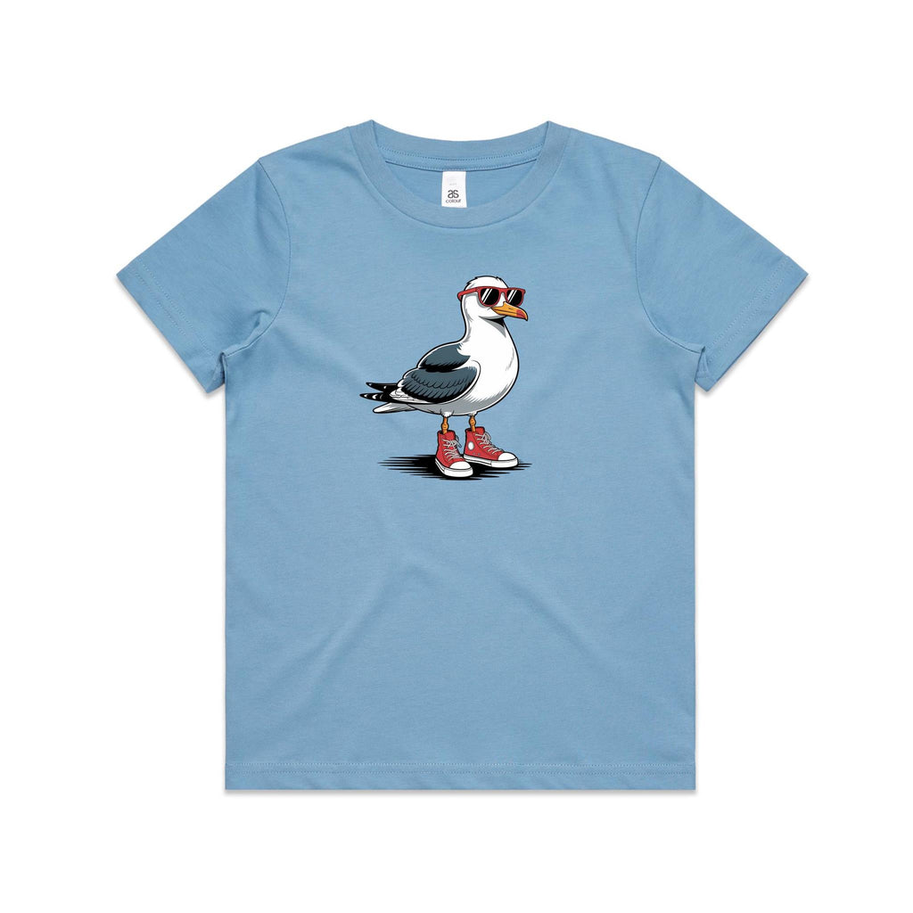 Seagull With Sunglasses And High Tops Kid's AS Colour T-shirt