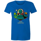 Alien Commute - Womens T-shirt Bright Royal Womens T-shirt Printed In Australia Sci Fi