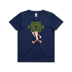 Here For The Food - Kids Youth T-shirt Cobalt Kids T-shirt Food Printed In Australia