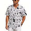 Black And White Dogs Men's Crinkle Hawaiian Shirt