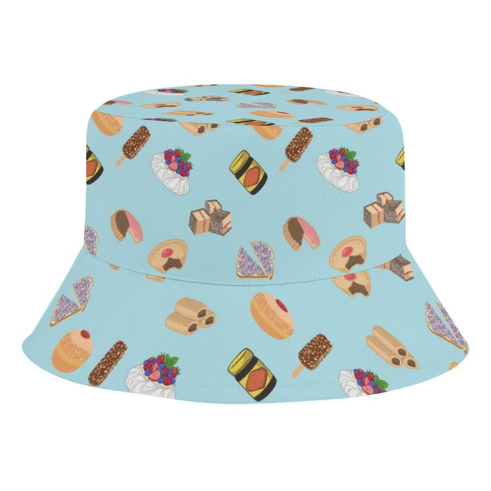 Classic Aussie Food Icons Kids Bucket Hat black Kids Bucket Hat Australia Food Printed Offshore