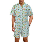 Parrots Men's Hawaiian Shirt & Shorts Set Men's Hawaiian Shirt & Shorts Set animal Birds Printed Offshore