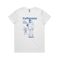 Caffeinista, Caffeine Women's AS Colour T-shirt White Womens T-shirt Coffee Printed In Australia