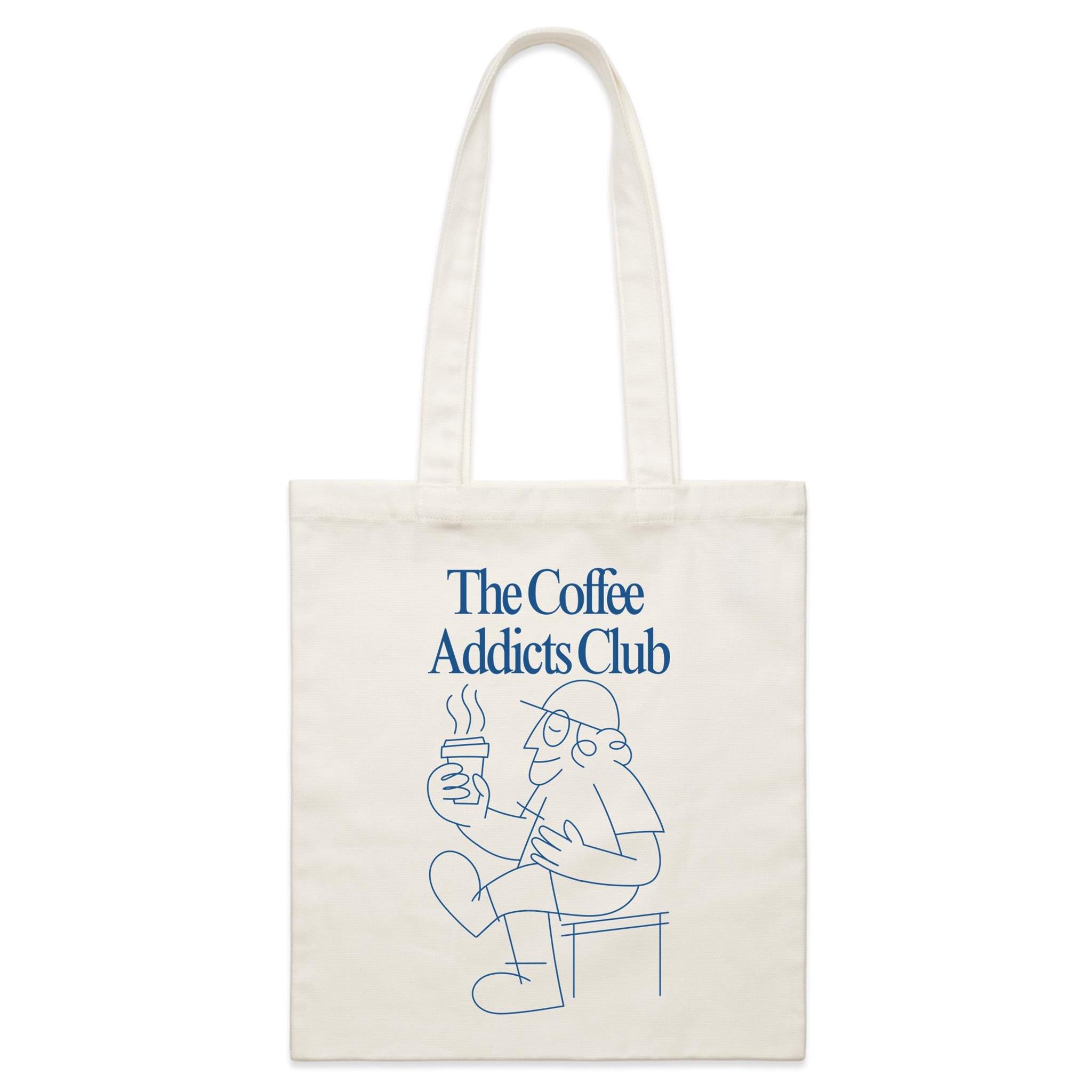 The Coffee Addicts Club - Parcel Canvas Tote Bag Default Title Small Tote Bag Coffee Printed In Australia