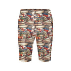 Watercolour Books Women's Bike Shorts With Side Pockets Women's Bike Shorts Printed Offshore Reading