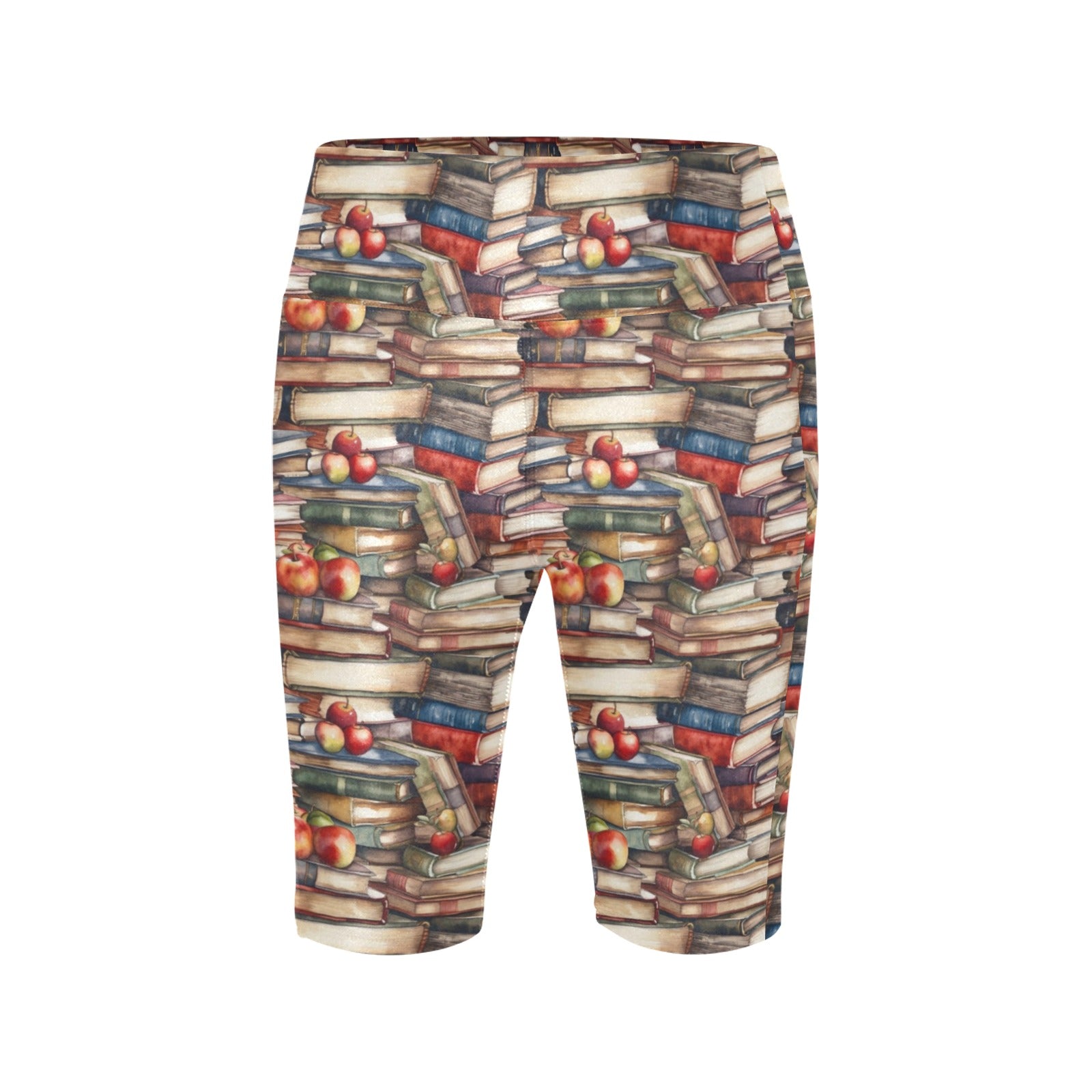 Watercolour Books - Women's Bike Shorts With Side Pockets Women's Bike Shorts Printed Offshore Reading