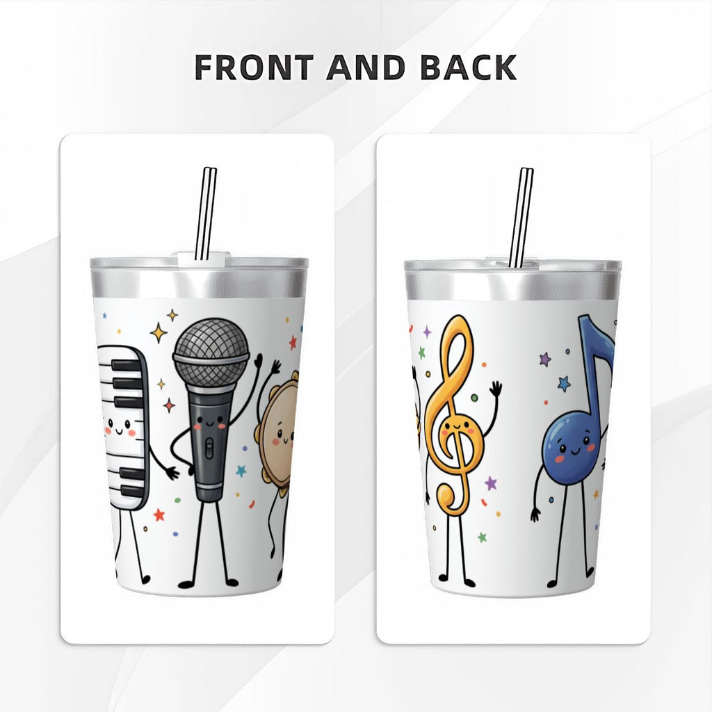 Cute Music Characters Small Stainless Steel Travel Mug Cup 12oz/350ml