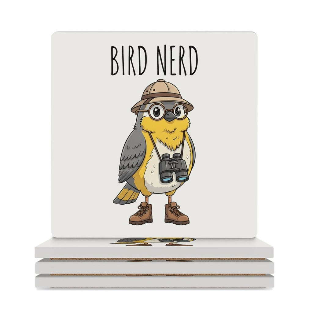 Bird Nerd 2 Ceramic Coasters white Ceramic Coasters animal Birds Printed Offshore