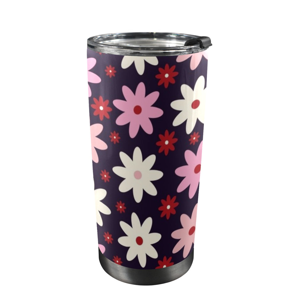 Pink Daisy - 20oz Mobile Tumbler with Lid (Black Lock)
