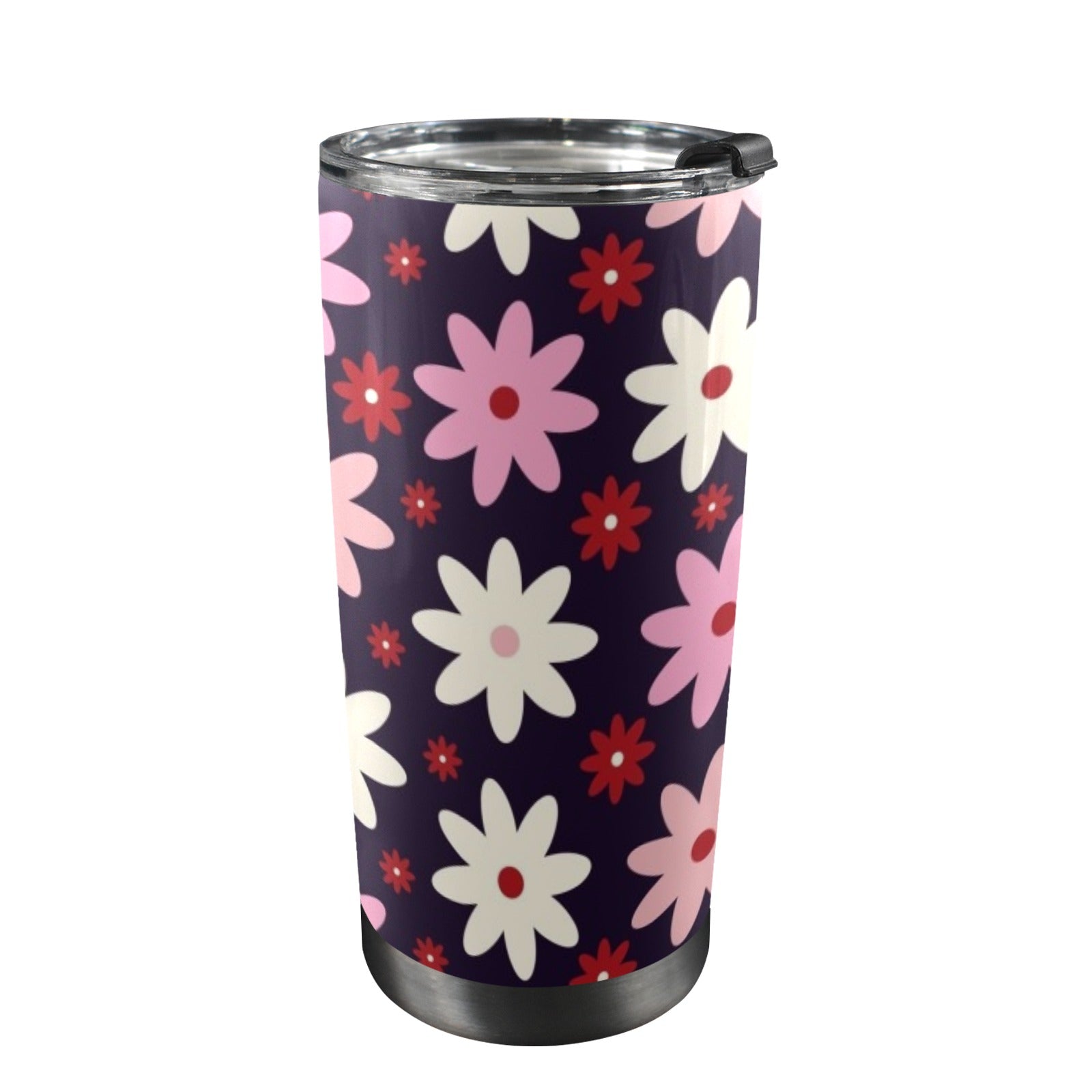 Pink Daisy - 20oz Mobile Tumbler with Lid (Black Lock)
