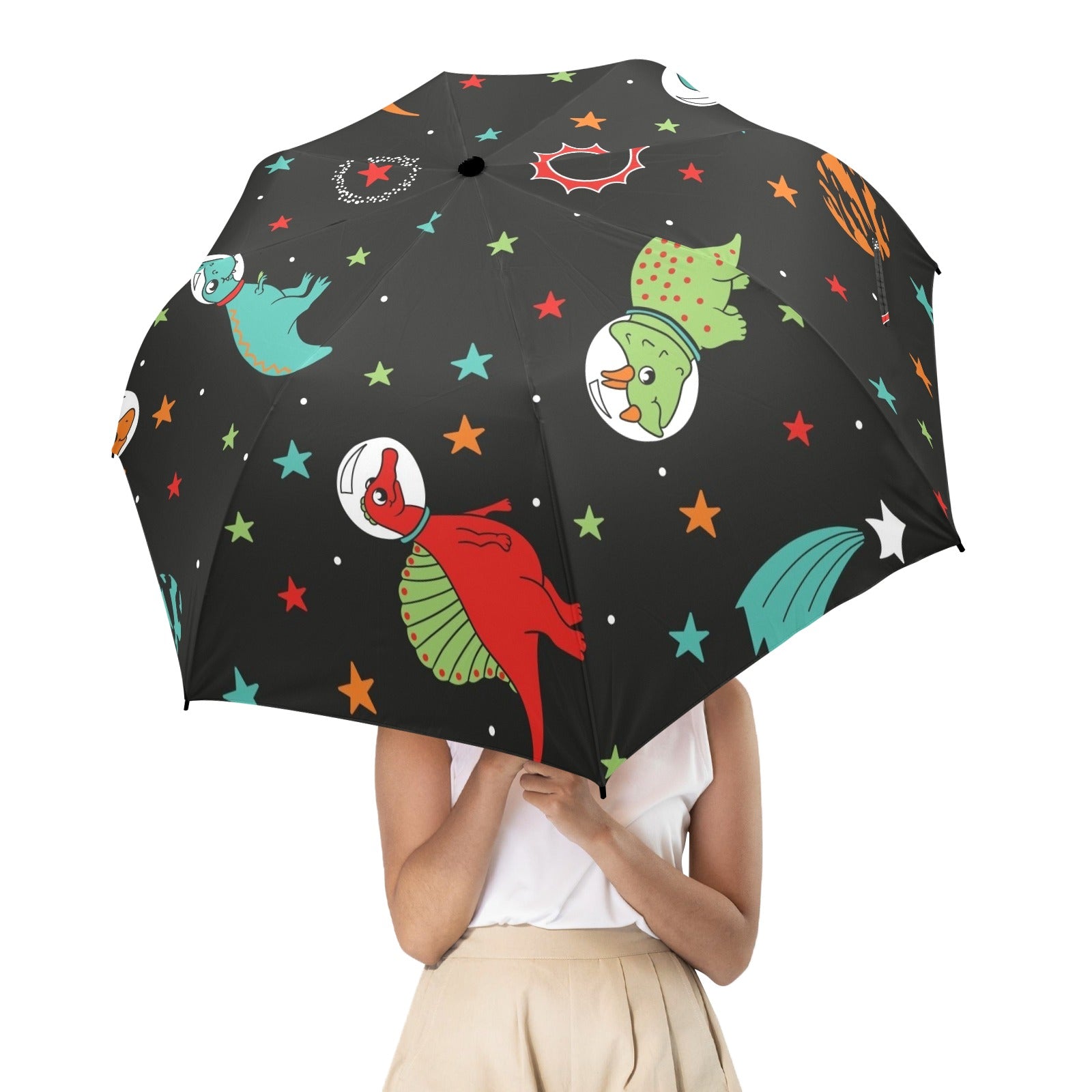 Astronaut Dinosaurs - Semi-Automatic Foldable Umbrella (Model U12) Semi-Automatic Foldable Umbrella (U12)