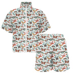 Pretty Moths And Butterflies Women's Windbreaker Short Set Women's Windbreaker Short Set animal Printed Offshore