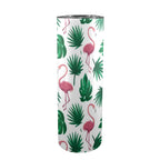 Flamingo Leaves - 20oz Tall Skinny Tumbler with Lid and Straw