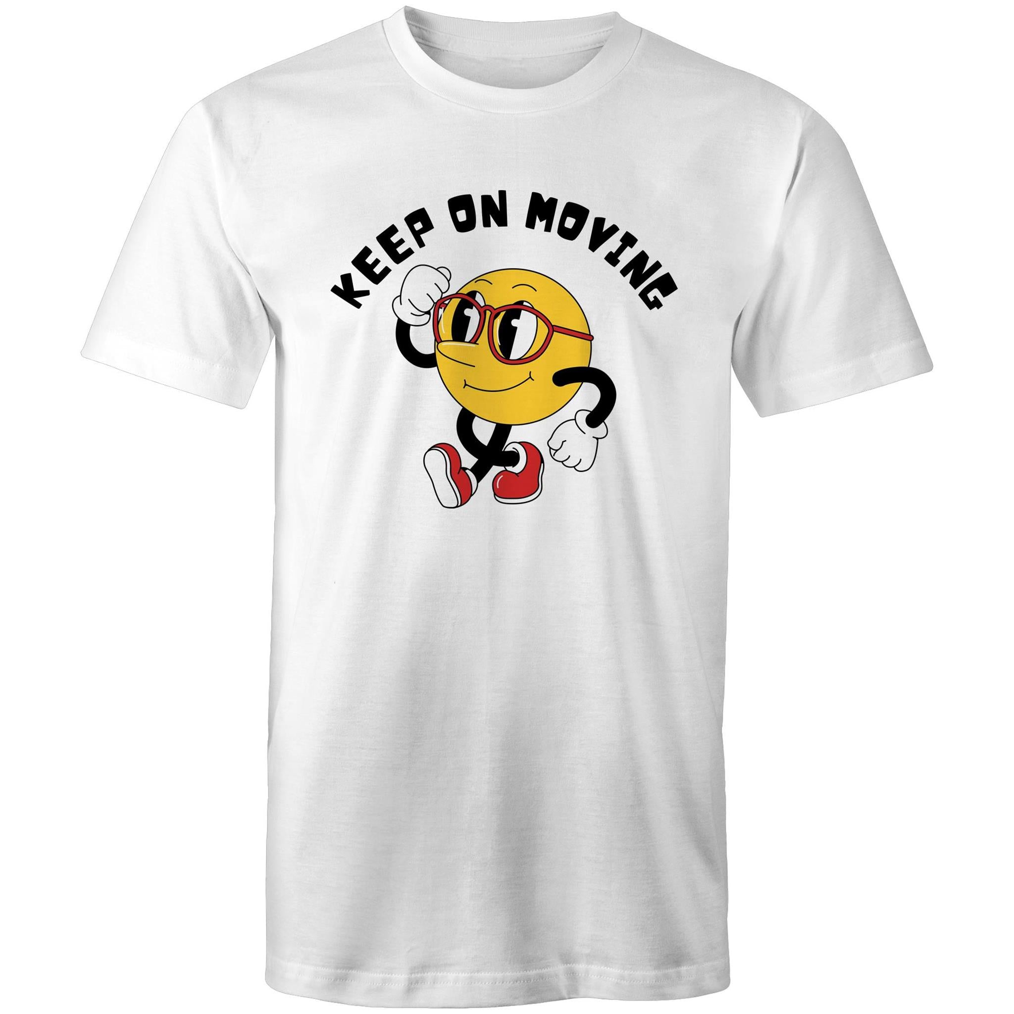Keep On Moving - Mens T-Shirt White Mens T-shirt Fitness Printed In Australia