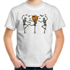 Skeleton Dance, Halloween - Kids Youth T-Shirt White Kids Youth T-shirt Halloween Printed In Australia