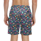 Space Arcade Men's Mid-Length Beach Shorts Men's Mid-Length Beach Shorts Games Printed Offshore Retro Sci Fi