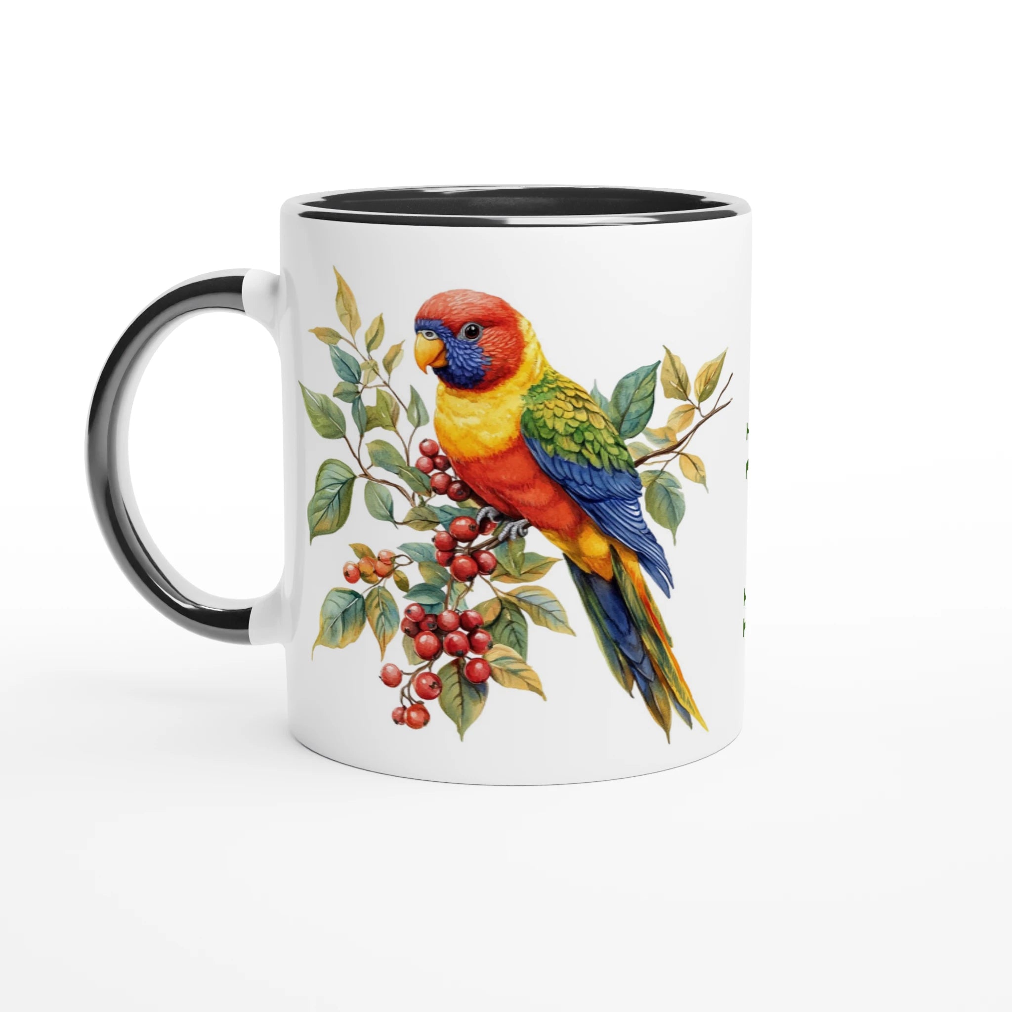 Personalise - Lorikeet, Australian Birds - 11oz Ceramic Mug Ceramic Black Personalised 11oz Mug animal Globally Fulfilled