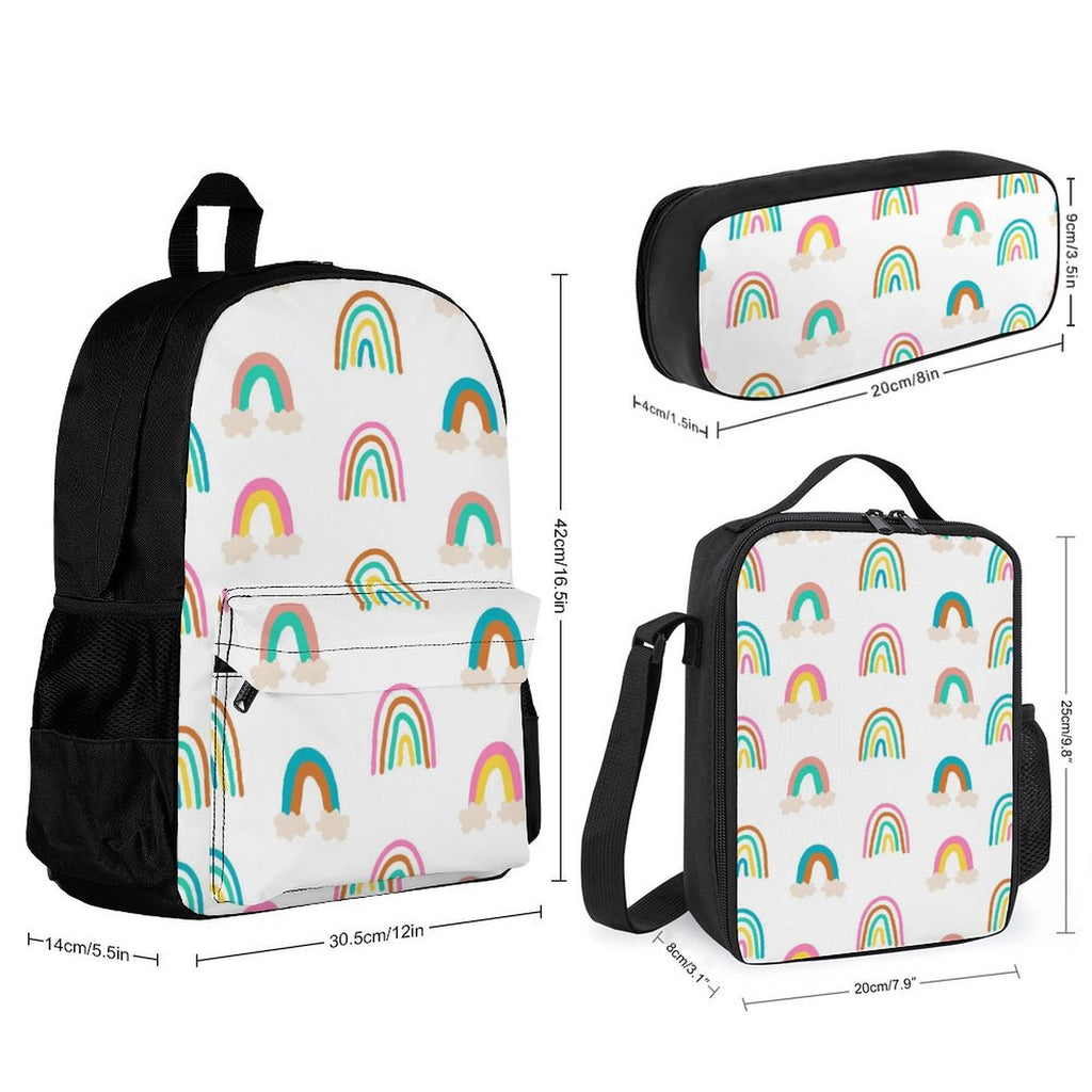 Cute Rainbows - Three Piece Backpack Set