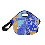 Blue Swirl Neoprene Lunch Bag/Large (Model 1669) Neoprene Lunch Bag Printed Offshore
