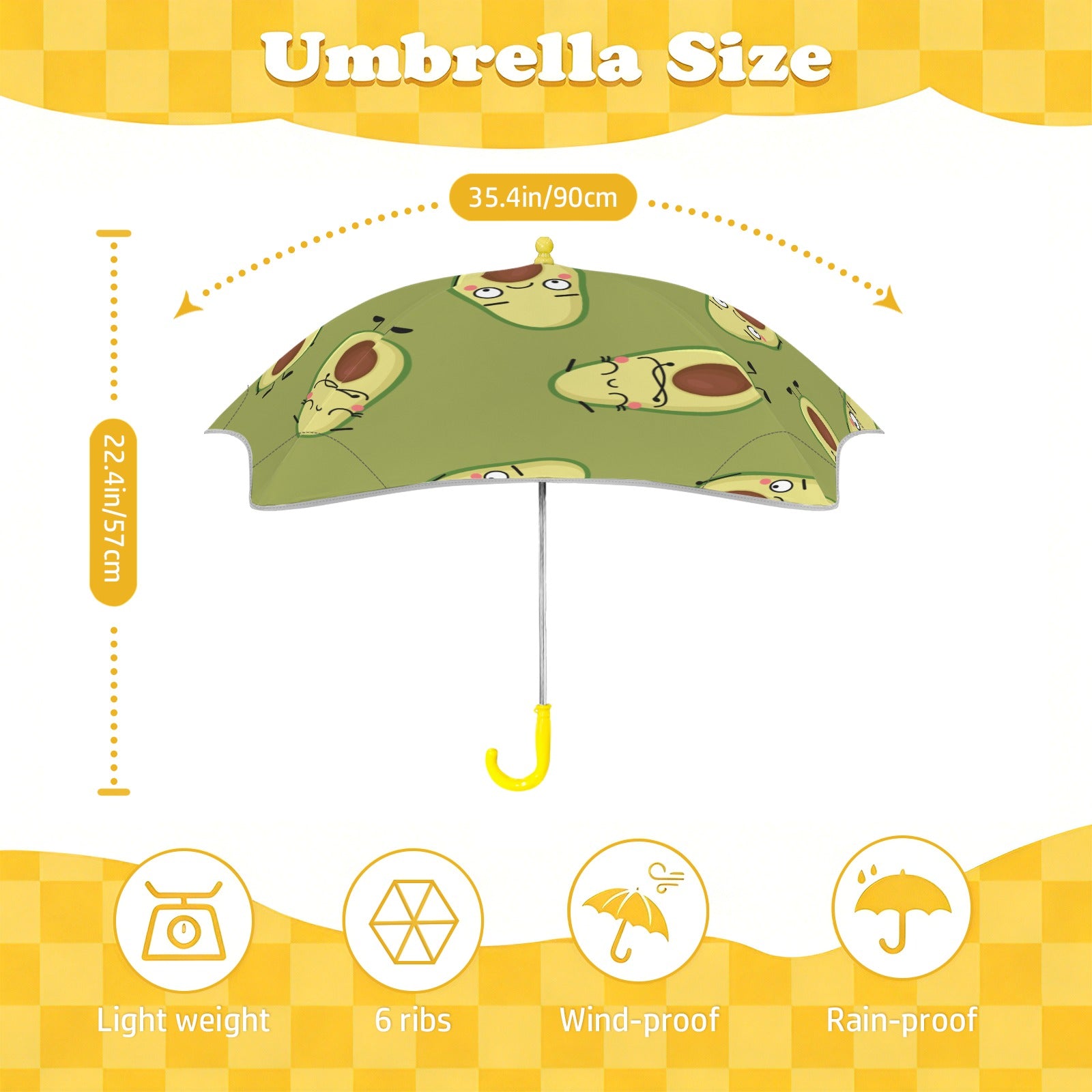 Avocado Characters Kids Safe Round Corner Umbrella Kids Safe Round Corner Umbrella Food Printed Offshore